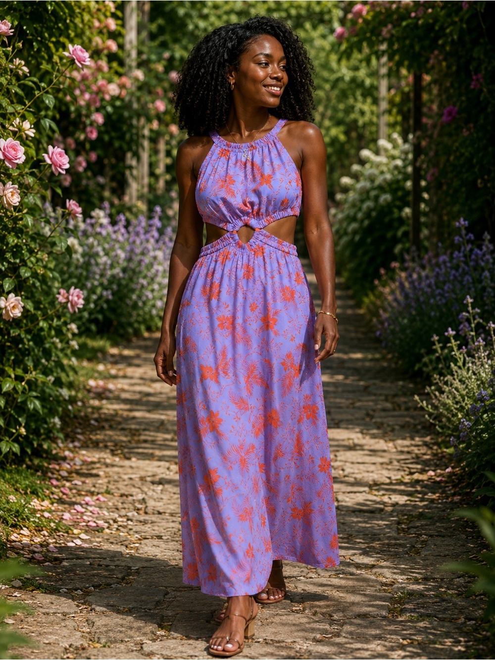Likely Floral Cutout Maxi Dress – Women’s Size 4